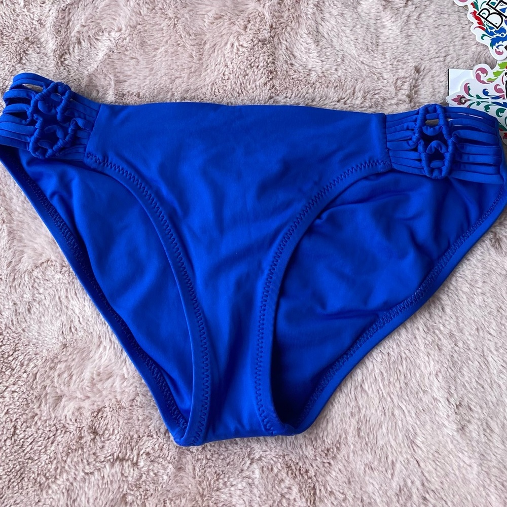 NWT Becca Blue Swim Bikini Bottom Size M